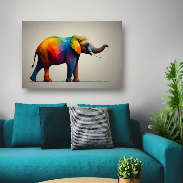 Abstracte veelkleurige olifant in moderne stijl poster