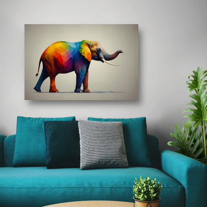 Abstracte veelkleurige olifant in moderne stijl poster