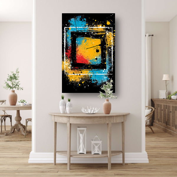 Abstract  met Kleurrijk Verfspatten poster
