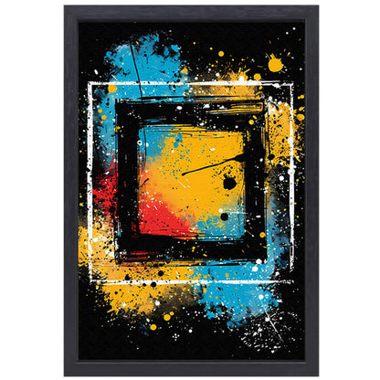 Abstract  met Kleurrijk Verfspatten canvas met baklijst