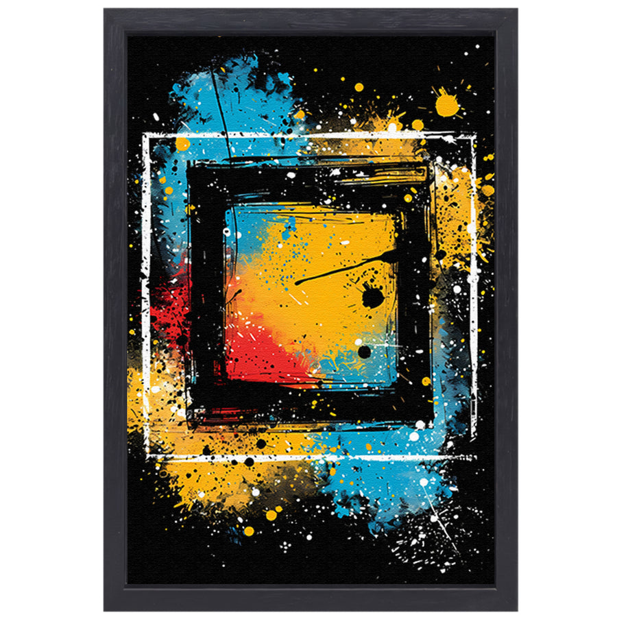 Abstract  met Kleurrijk Verfspatten canvas met baklijst