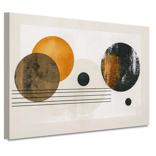 Overlappende Cirkels en Strakke Lijnen Kunstwerk canvas