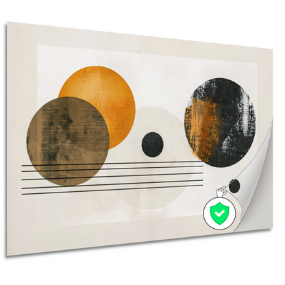 Overlappende Cirkels en Strakke Lijnen Kunstwerk poster