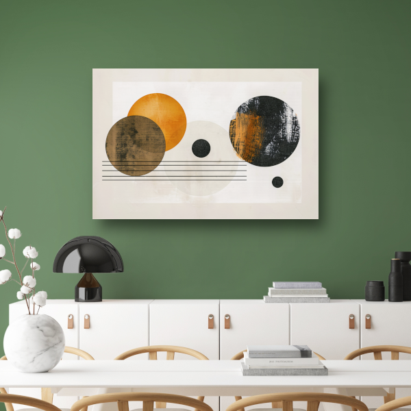Overlappende Cirkels en Strakke Lijnen Kunstwerk poster