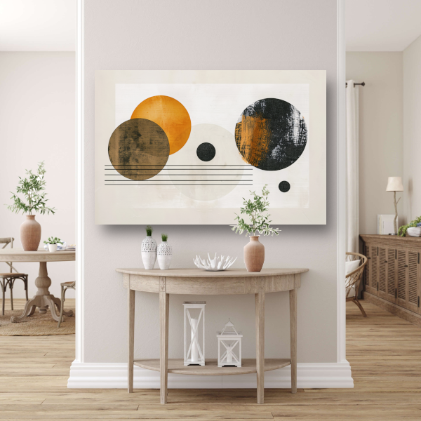 Overlappende Cirkels en Strakke Lijnen Kunstwerk poster