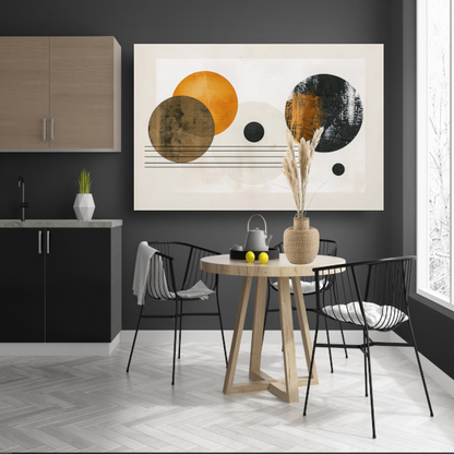 Overlappende Cirkels en Strakke Lijnen Kunstwerk poster