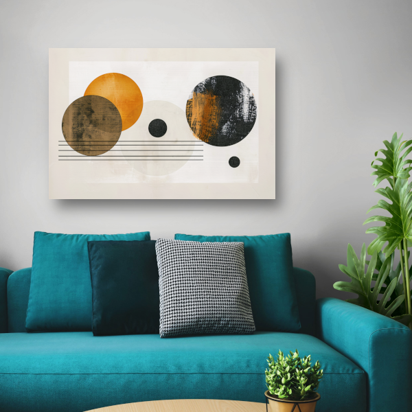 Overlappende Cirkels en Strakke Lijnen Kunstwerk poster