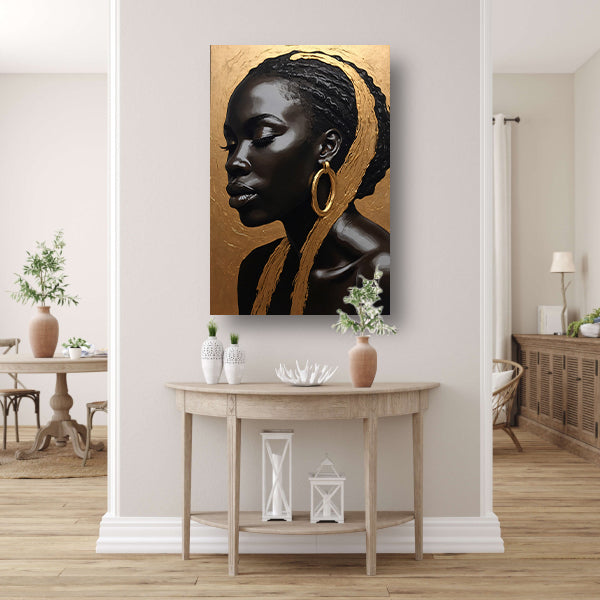 Zwart profiel met gouden accenten canvas