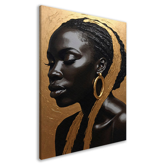 Zwart profiel met gouden accenten canvas