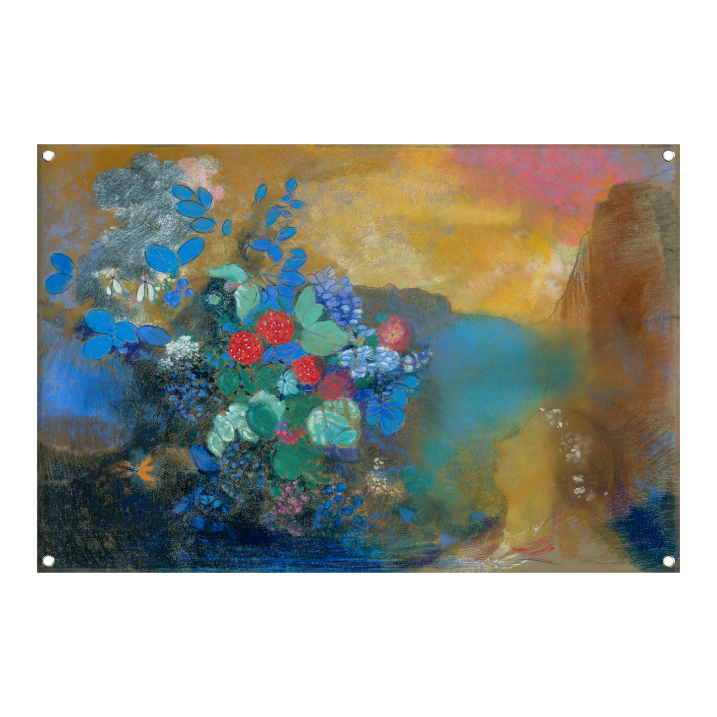 Ophelia tussen de bloemen - Odilon Redon tuinposter