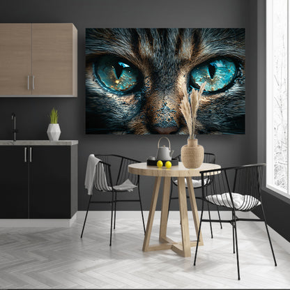 Betoverende kat met stralende blauwe ogen poster