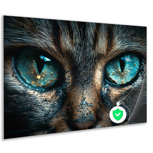 Betoverende kat met stralende blauwe ogen poster