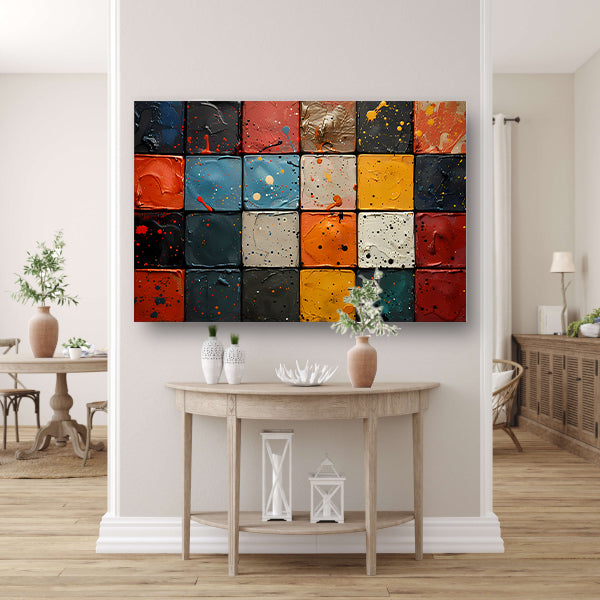 Minimalistisch kleurensymfonie canvas