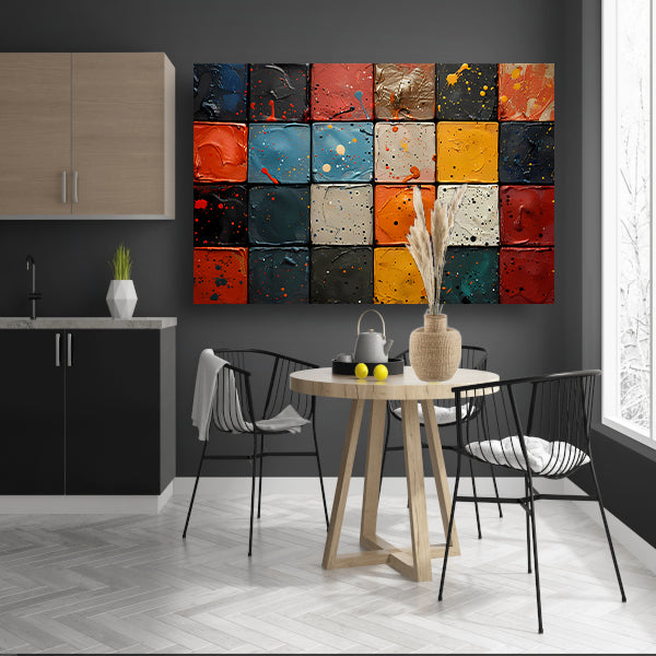 Minimalistisch kleurensymfonie canvas
