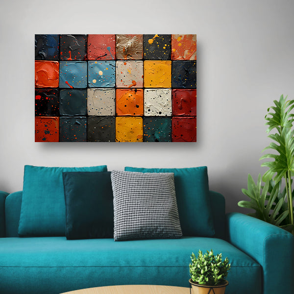 Minimalistisch kleurensymfonie canvas