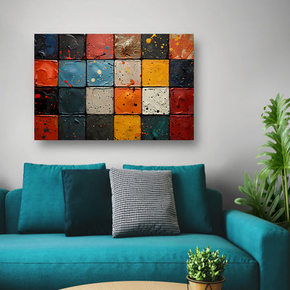 Minimalistisch kleurensymfonie canvas