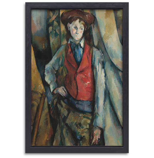 Jongen in een rood vest - Paul Cézanne canvas met baklijst