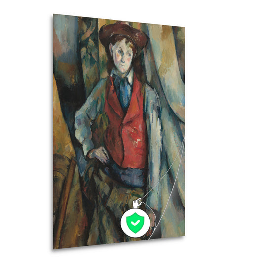 Jongen in een rood vest - Paul Cézanne poster