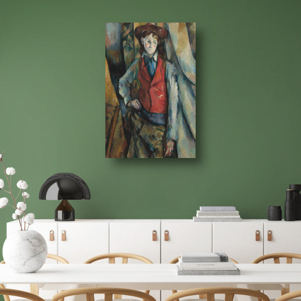 Jongen in een rood vest - Paul Cézanne poster
