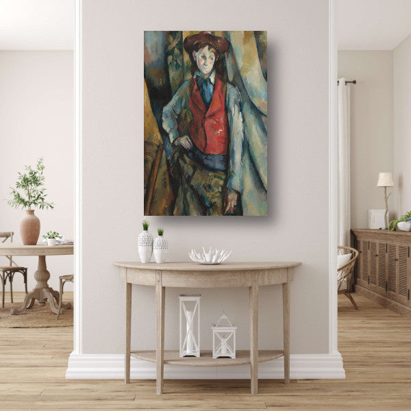 Jongen in een rood vest - Paul Cézanne poster
