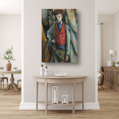 Jongen in een rood vest - Paul Cézanne poster
