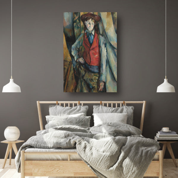 Jongen in een rood vest - Paul Cézanne poster