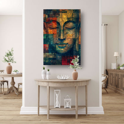 Abstracte Boeddha in kleurrijke kubistische stijl acrylglas