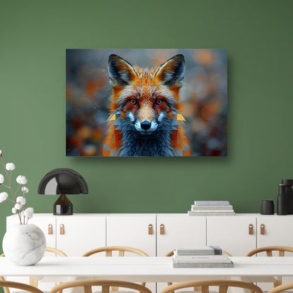 Vossenkop in Detail canvas met baklijst