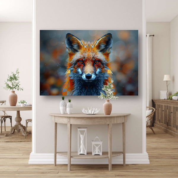 Vossenkop in Detail canvas met baklijst