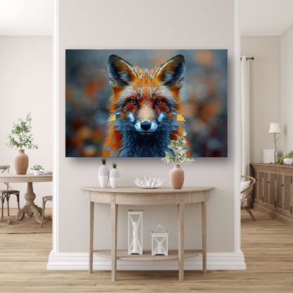 Vossenkop in Detail canvas met baklijst