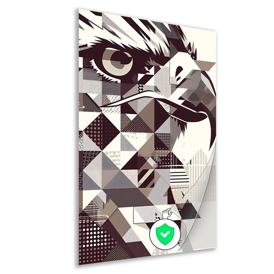Abstract Geometrische Adelaar in Zwart-Wit poster