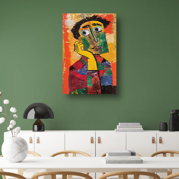 Abstract Portret in levendige Kleuren acrylglas