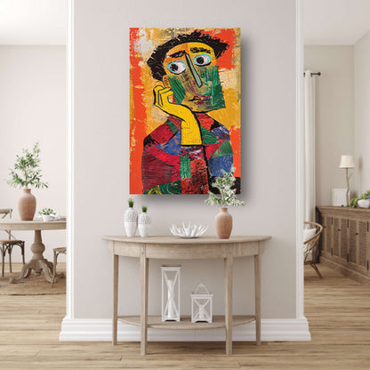 Abstract Portret in levendige Kleuren poster