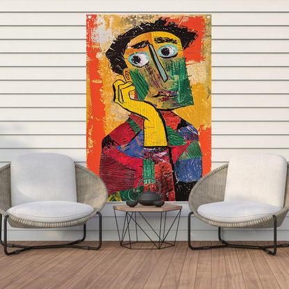 Abstract Portret in levendige Kleuren tuinposter