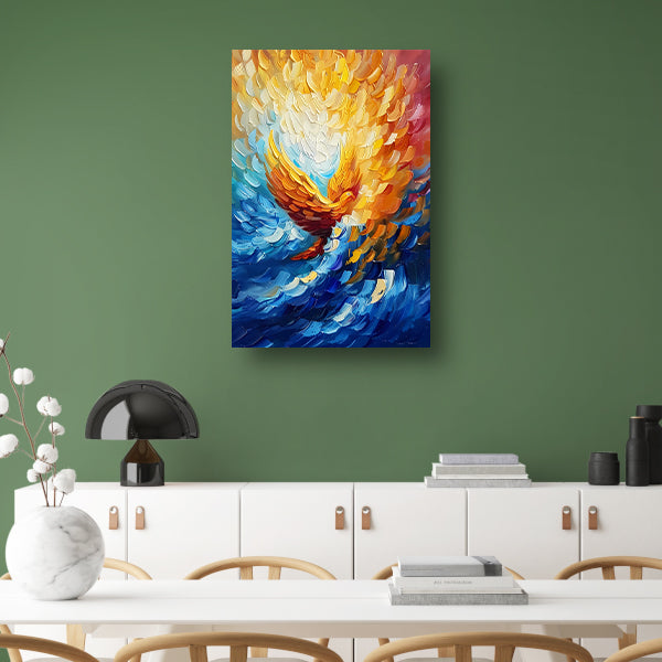 Kleurrijk abstract schilderij van vliegende adelaar poster