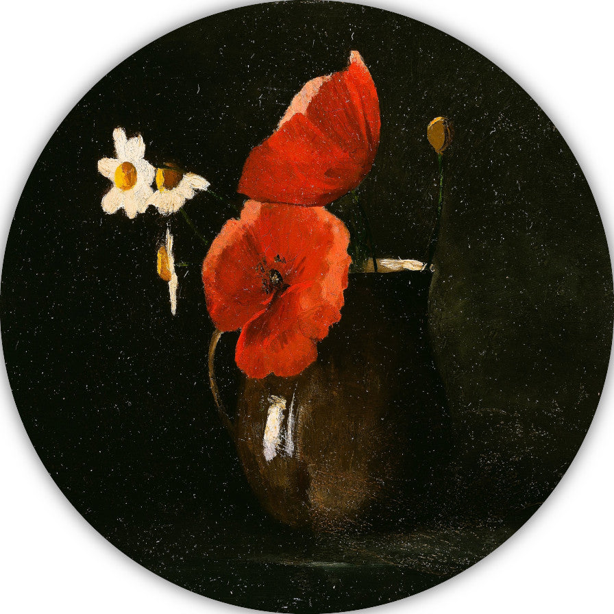 Bloemen in een vaas - Odilon Redon aluminium muurcirkel
