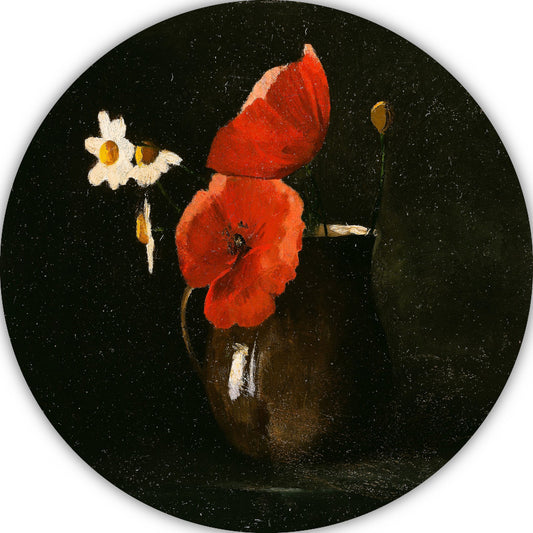 Bloemen in een vaas - Odilon Redon aluminium muurcirkel