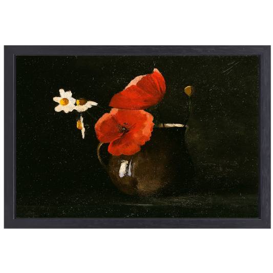 Bloemen in een vaas - Odilon Redon canvas met baklijst