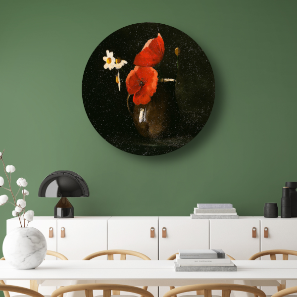 Bloemen in een vaas - Odilon Redon aluminium muurcirkel