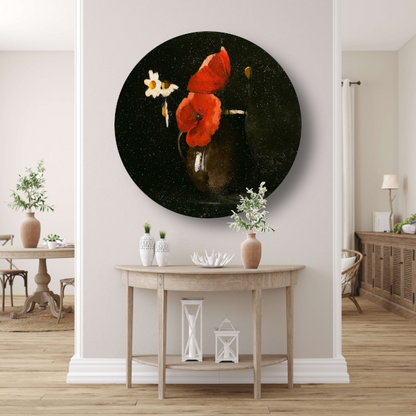 Bloemen in een vaas - Odilon Redon aluminium muurcirkel
