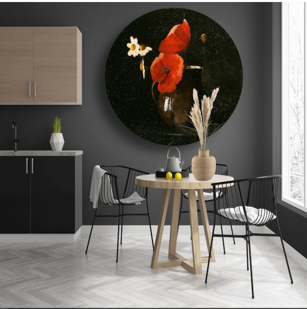Bloemen in een vaas - Odilon Redon aluminium muurcirkel