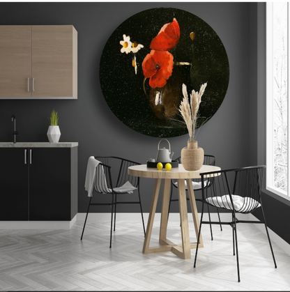 Bloemen in een vaas - Odilon Redon aluminium muurcirkel