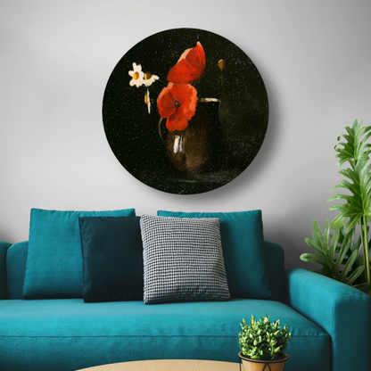 Bloemen in een vaas - Odilon Redon aluminium muurcirkel