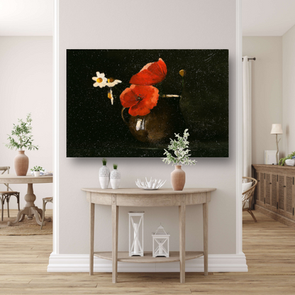 Bloemen in een vaas - Odilon Redon canvas met baklijst