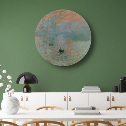 Impressie, zonsopkomst - Claude Monet aluminium muurcirkel