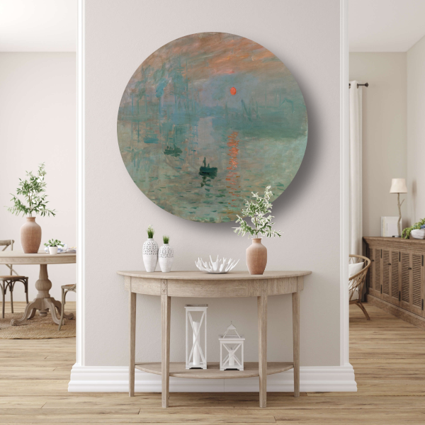 Impressie, zonsopkomst - Claude Monet aluminium muurcirkel