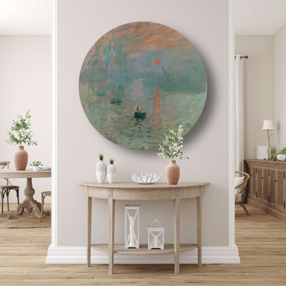 Impressie, zonsopkomst - Claude Monet aluminium muurcirkel