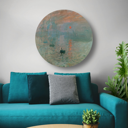 Impressie, zonsopkomst - Claude Monet aluminium muurcirkel