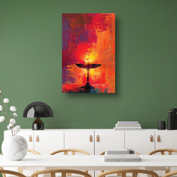 Abstract schaal met levendige kleuren canvas met baklijst