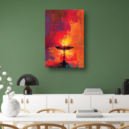 Abstract schaal met levendige kleuren canvas met baklijst